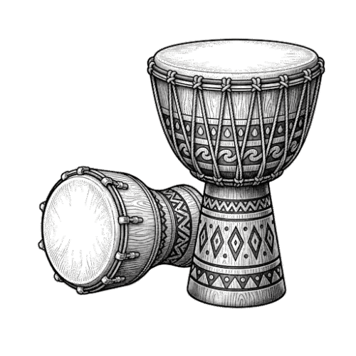 Handmade djembe drum
