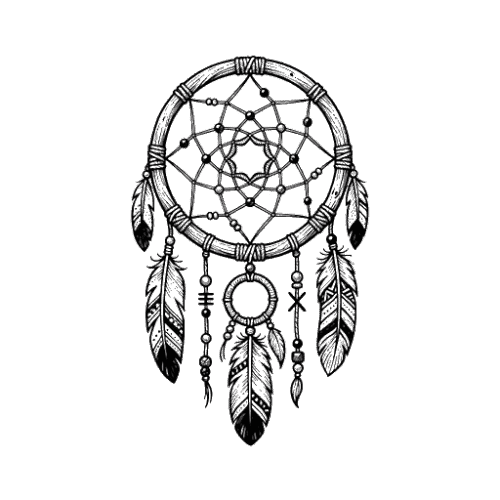 Handmade dreamcatcher with feathers