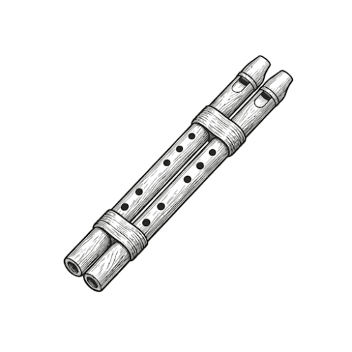 Dvodenzivka - double-barreled Ukrainian folk flute