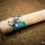 Rainbow flute rainstick made from a plant