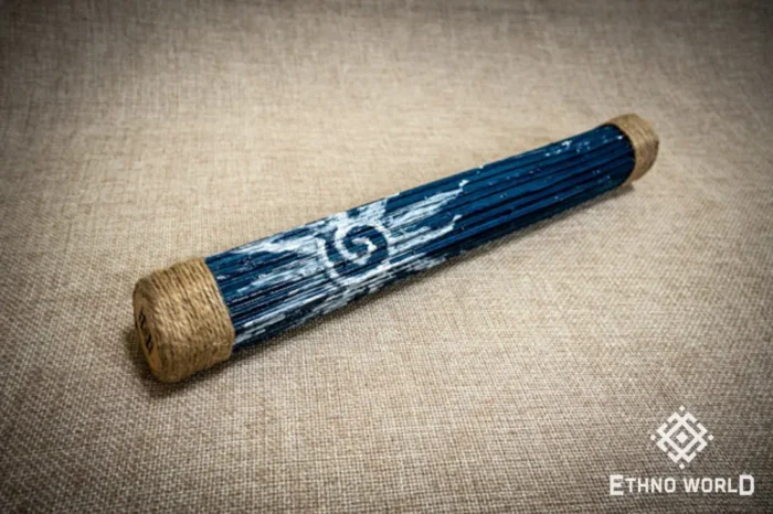 Rainbow flute rainstick made from a plant