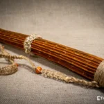 Rainbow flute rainstick made from a plant