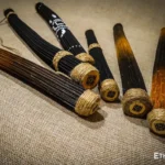 Rainbow flute rainstick made from a plant