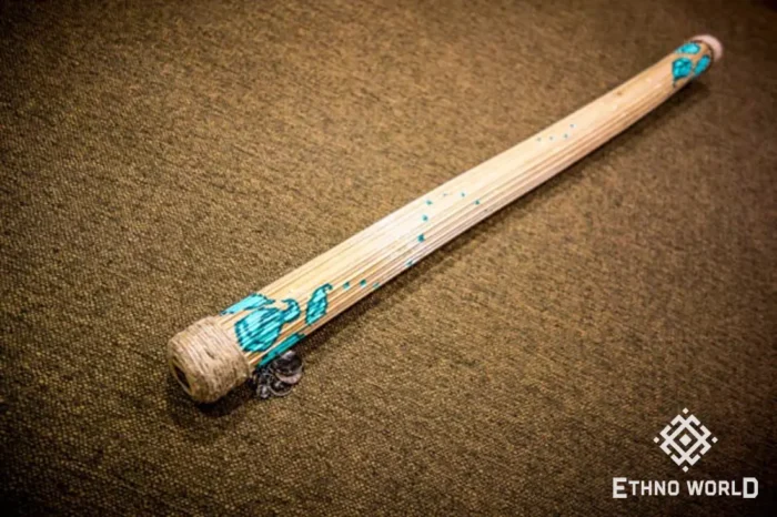 Rainbow flute rainstick made from a plant
