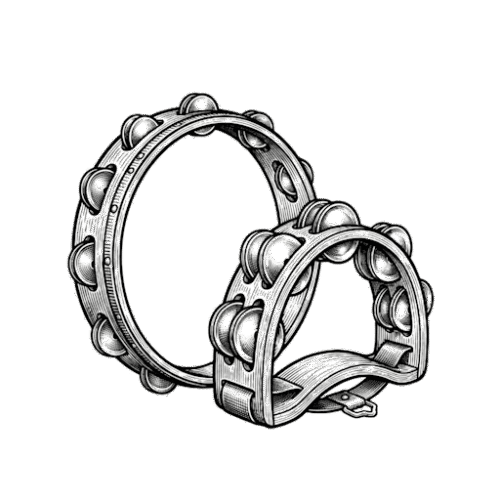 Handmade tambourine percussion instrument