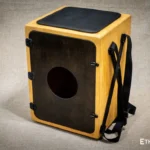 Versatile cajon with backpack carrying system, openable back panel, bass and snare control – handmade at Ethno World workshop