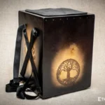 Versatile cajon with backpack carrying system, openable back panel, bass and snare control – handmade at Ethno World workshop