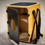 Versatile cajon with backpack carrying system, openable back panel, bass and snare control – handmade at Ethno World workshop