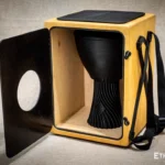 Versatile cajon with backpack carrying system, openable back panel, bass and snare control – handmade at Ethno World workshop