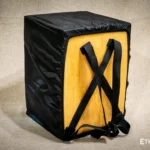 Versatile cajon with backpack carrying system, openable back panel, bass and snare control – handmade at Ethno World workshop