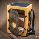 Versatile cajon with backpack carrying system, openable back panel, bass and snare control – handmade at Ethno World workshop