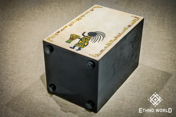 Deep Space Cajon percussion drum with bass control, handmade wooden drum by Ethno World