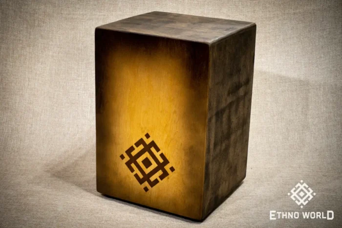 Deep Space Cajon percussion drum with bass control, handmade wooden drum by Ethno World
