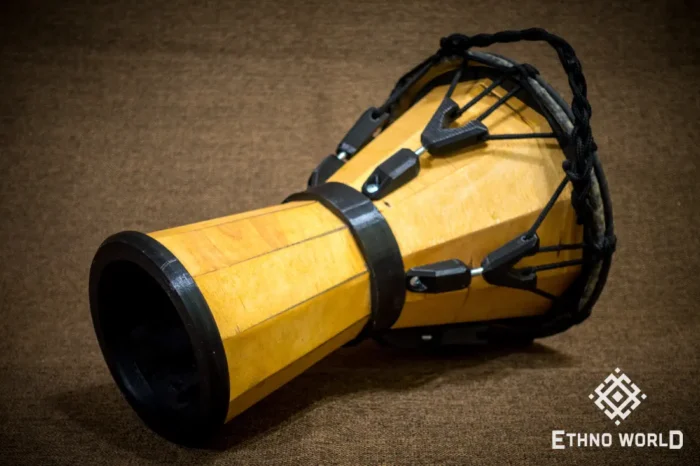 Djembe Sun 10″ - a wooden percussion drum with key tuning and leather membrane