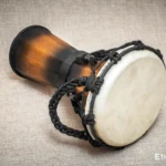 Djembe Sun 10″ - a wooden percussion drum with key tuning and leather membrane