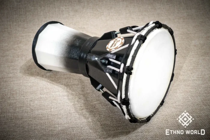 Djembe Sun 10″ - a wooden percussion drum with key tuning and leather membrane
