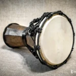 Djembe Sun 10″ - a wooden percussion drum with key tuning and leather membrane