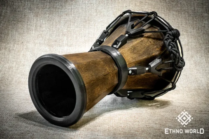Djembe Sun 10″ - a wooden percussion drum with key tuning and leather membrane
