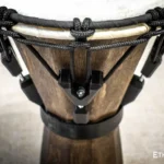 Djembe Sun 10″ - a wooden percussion drum with key tuning and leather membrane