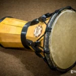 Djembe Sun 10″ - a wooden percussion drum with key tuning and leather membrane