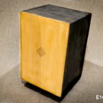 Handmade wooden double-sided cajon drum, spring-loaded with a front port, handcrafted by Ethno World