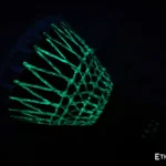Kosh 10" Djembe drum, decorative green light pattern