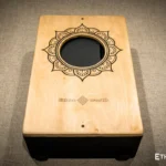 Foldable percussion drum with snare adjustment and castanet in a wooden body, handmade, view from all sides (disassembled and assembled cajon)