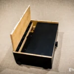 Foldable percussion drum with snare adjustment and castanet in a wooden body, handmade, view from all sides (disassembled and assembled cajon)