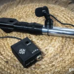 Active pickup for wind instruments (flute, sopilka, telinka) with mounting clip