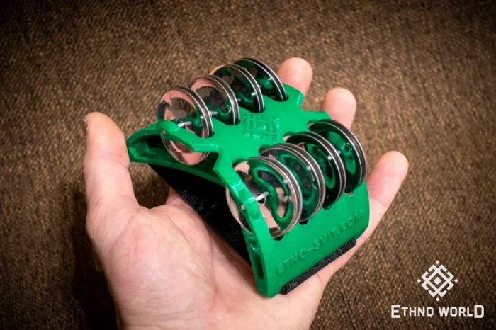Spider Boost tambourine with foot and hand mounting