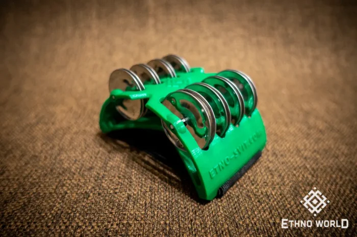 Spider Boost tambourine with foot and hand mounting