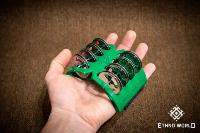 Spider Boost tambourine with foot and hand mounting