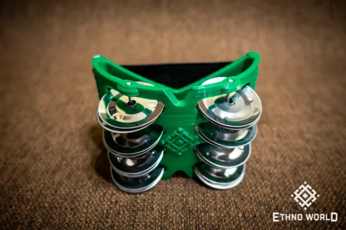 Spider Boost tambourine with foot and hand mounting