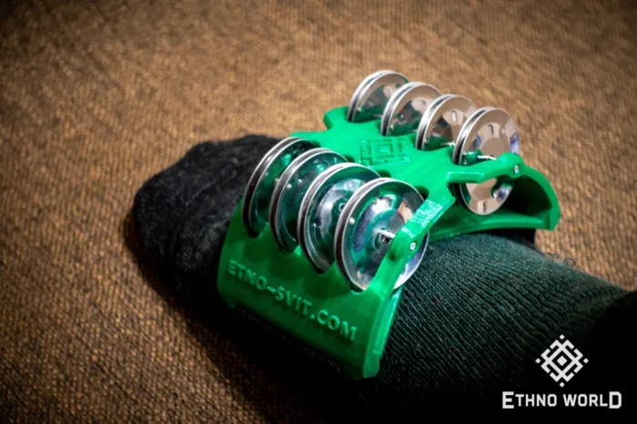 Spider Boost tambourine with foot and hand mounting