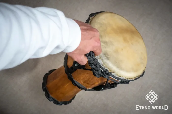 Dinky Djembe compact African percussion drum with goatskin head
