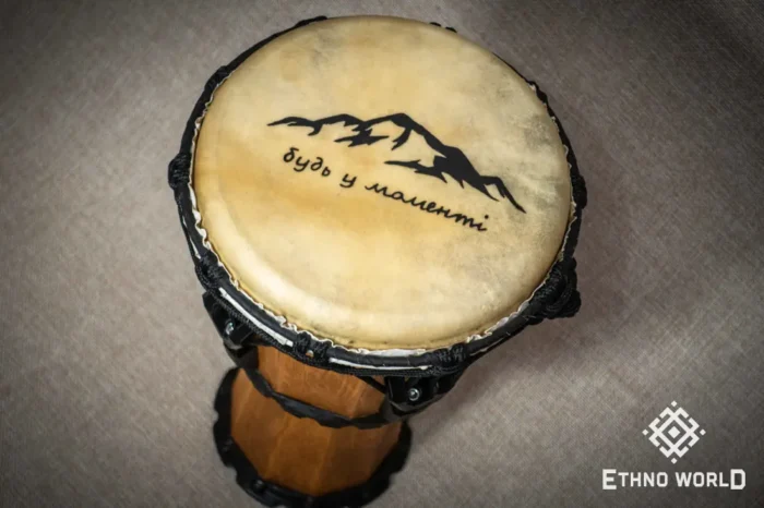 Dinky Djembe compact African percussion drum with goatskin head