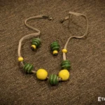 Handmade yellow and green bead necklace
