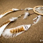 Medium ethnic dreamcatcher, woven dream web with feathers and beads, rustic home decoration, Ethno World
