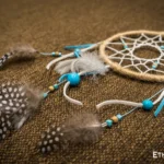 Large boho dreamcatcher, hand-woven hoop with feathers and bead accents, decorative wall art, Ethno World