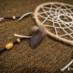 Large handwoven dreamcatcher with feather and bead details, tribal boho wall hanging, Ethno World