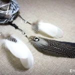 Small boho dreamcatcher, hand-woven hoop with feathers and wooden beads, handmade wall art, Ethno World