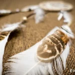 Medium handmade dreamcatcher with feathers and wooden beads, hand-woven web pattern, boho wall decor, Ethno World