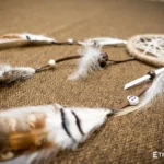 Medium ethnic dreamcatcher, woven dream web with feathers and beads, rustic home decoration, Ethno World