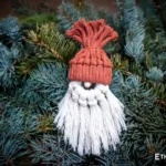 Handmade macramé gift ornament, hand-knotted cotton thread, rustic holiday accent, Ethno World