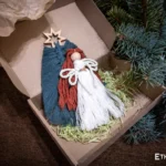 Handmade macramé gnome ornament, woven beard and hat design, boho holiday decor, Ethno World