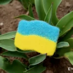 Needle felted Ukrainian flag miniature, handmade wool