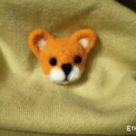 Needle felted orange fox brooch, handmade wool