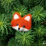 Needle felted fox miniature, handmade wool
