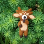 Needle felted deer brooch, handmade wool